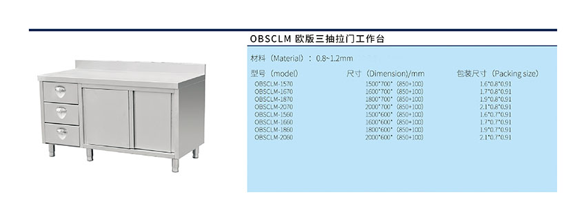 欧版三抽拉门工作台